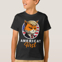 Americat First Funny Patriot America Cats Presiden