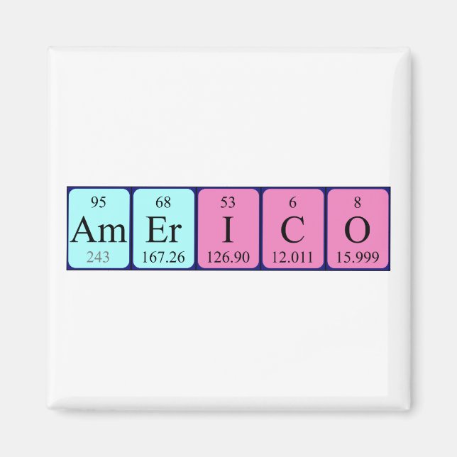 Americo periodic table name magnet (Front)