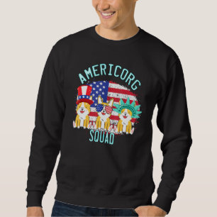 Americorg America Corgi Fourth Of July Independenc Sweatshirt