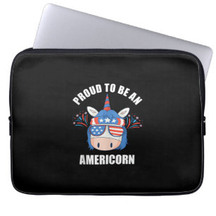 Americorn 4th Of July Patriotic American Unicorn U Laptop Sleeve