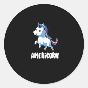 Americorn Proud To Be American Shirt Unicorn Shirt Classic Round Sticker