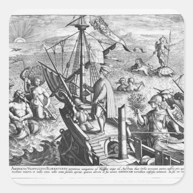 Amerigo Vespucci Square Sticker (Front)