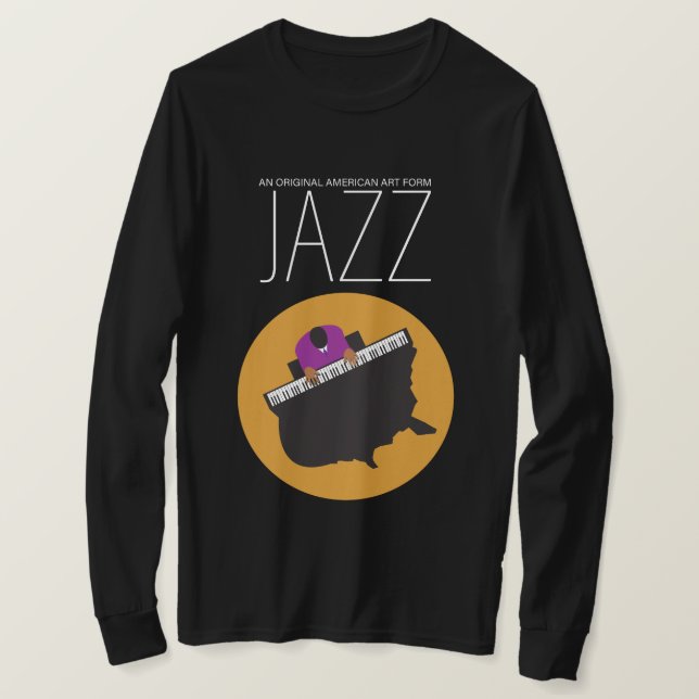 AmeriJazz Basic Long Sleeve BLK T-Shirt (Design Front)