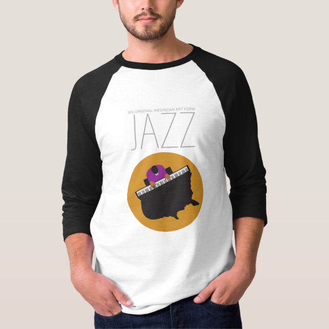 AmeriJazz Men's Basic 3/4 Sleeve Raglan T-Shirt (Front)
