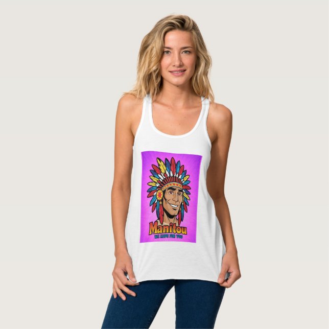 Amerika-Indianer-Leuchtfeuer Farben. Singlet (Front Full)