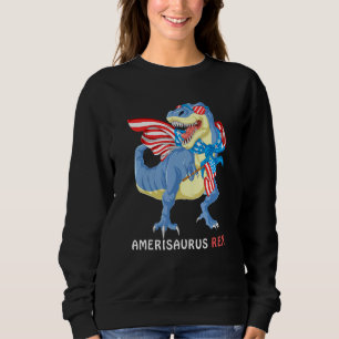 Amerisaurus Dinosaur 4th Of July Kids Boys Men T R Sweatshirt