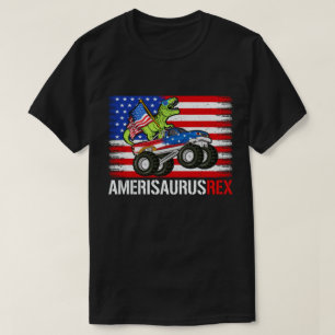  Amerisaurus Rex Dinosaur American Flag July 4th T-Shirt