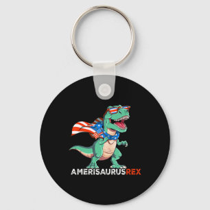 Amerisaurus Rex Patriotic American Flag Us 4th Of Key Ring