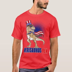 Amerisaurus Rex TRex Dinosaur 4th Of July T-Shirt