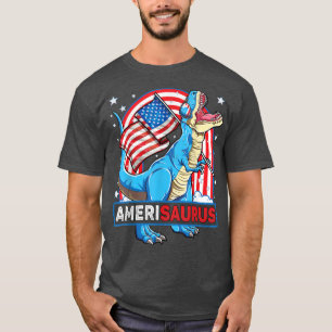 Amerisaurus T rex Boys Girls Patriotic Dinosaur 4t T-Shirt