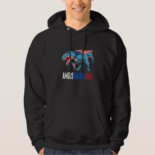 Amerisaurus T Rex Dinosaur 4th Of July Kids Boys M Hoodie