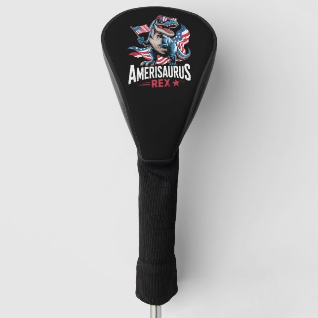 Amerisaurus T Rex Dinosaur 4th Of July US American Golf Head Cover (Front)
