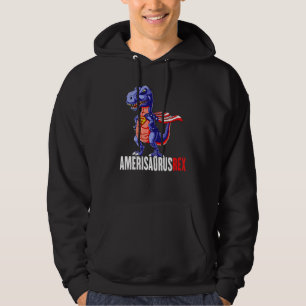Amerisaurus T Rex Dinosaur American Flag 4th of Ju Hoodie