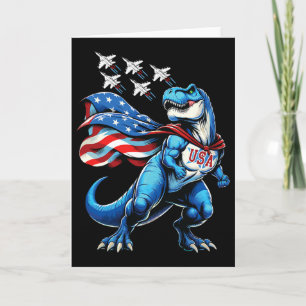 Amerisaurus T-rex Patriotic Boys Girl 4th Of July  Card