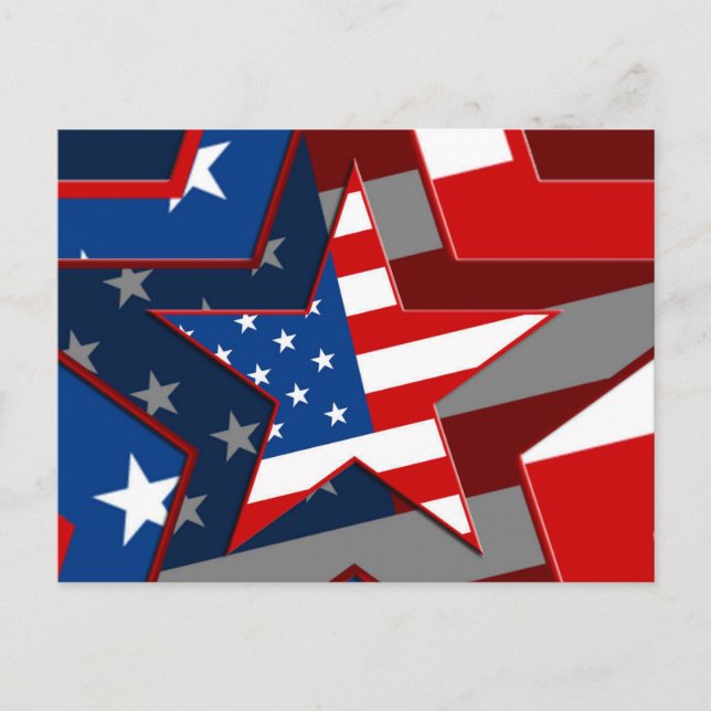 Amerrican Flag Star Pattern, ZSSG Postcard (Front)