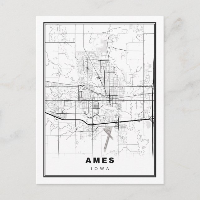 Ames Map Postcard (Front)