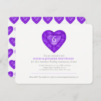 Amethyst 6th wedding purple gem heart watercolor