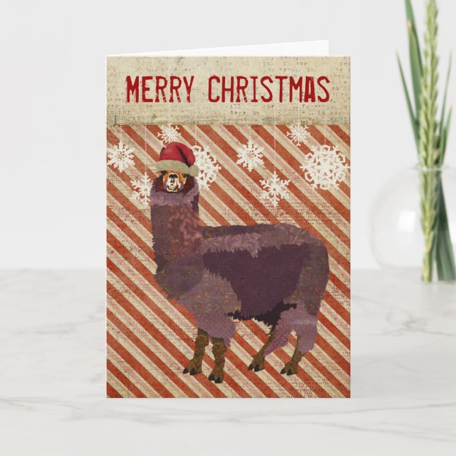 Amethyst Alpaca Christmas Card (Front)
