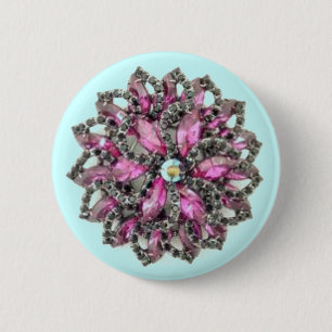 Amethyst and Black Diamonds - blue background 6 Cm Round Badge