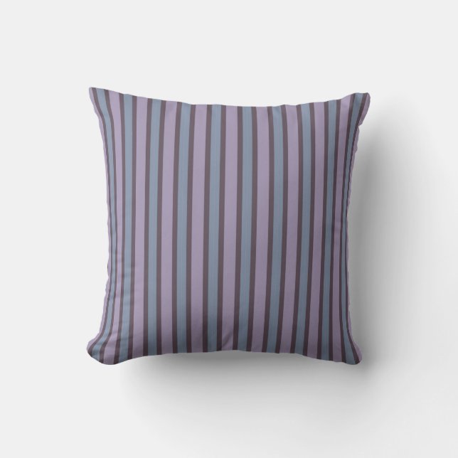 Amethyst and blue-gray stripes cushion (Front)