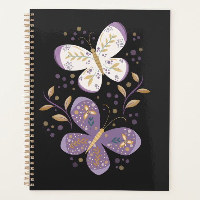 Amethyst and Gold Butterflies  Planner (Front)