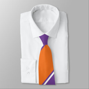 Amethyst and Orange Sugar Diagonally-Striped Tie