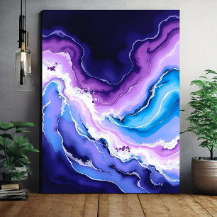 Amethyst and Teal Abstract  Canvas Print