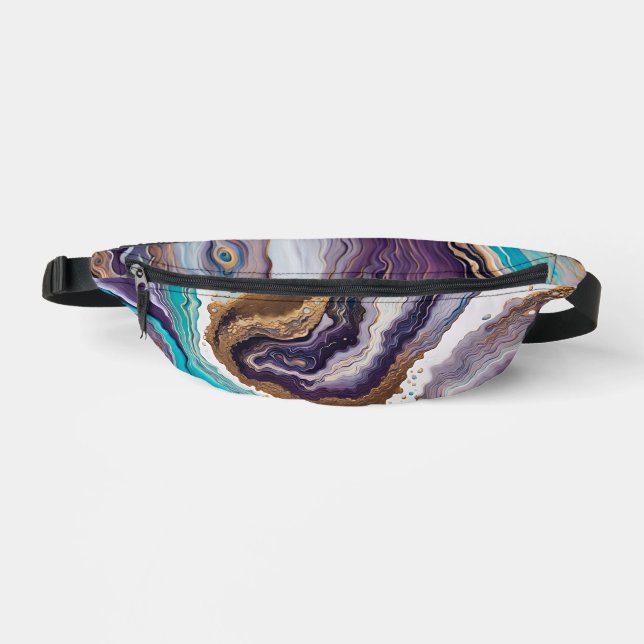 Amethyst and Turquoise Abstract  Bum Bags (Front)