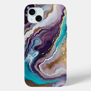 Amethyst and Turquoise Abstract  iPhone 15 Mini Case