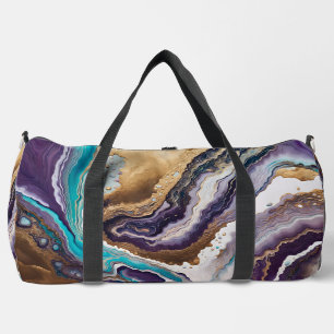 Amethyst and Turquoise Abstract  Duffle Bag
