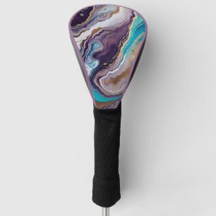 Amethyst and Turquoise Abstract  Golf Head Cover