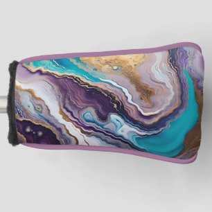 Amethyst and Turquoise Abstract  Golf Head Cover