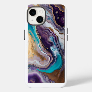 Amethyst and Turquoise Abstract iPhone 14 Case