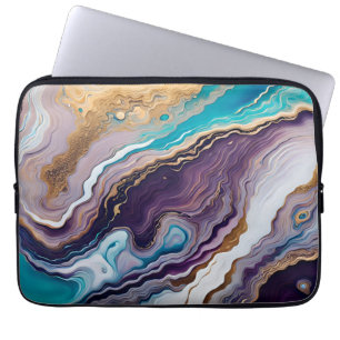 Amethyst and Turquoise Abstract Laptop Sleeve