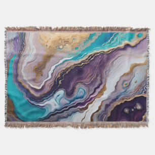 Amethyst and Turquoise Abstract Throw Blanket