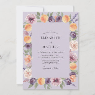 Amethyst Apricot Painted Wedding Invitation