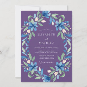 Amethyst Azure Lily Wedding Invitation