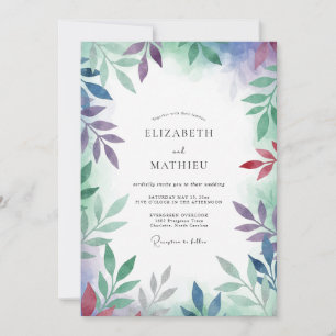 Amethyst Burgundy Painted Wedding Invitation
