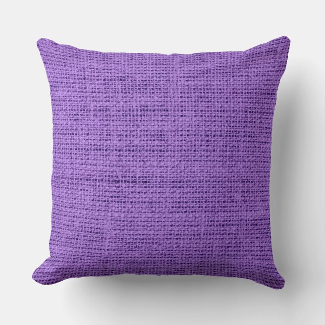 Amethyst burlap linen background cushion (Front)