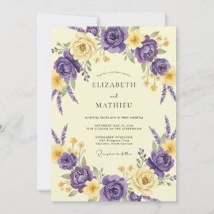 Amethyst Butter Petal Wedding Invitation