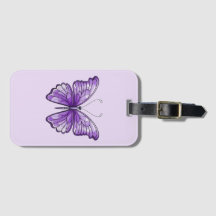 Amethyst Butterfly Luggage Tag