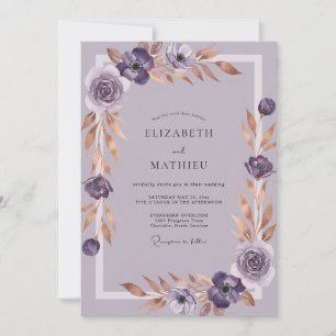 Amethyst Copper Petal Wedding Invitation