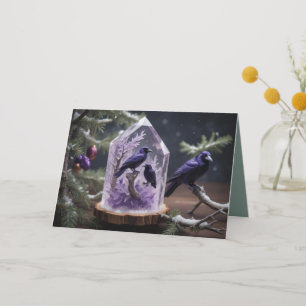 Amethyst Crystal - Blackbirds Ravens  Thank You Card
