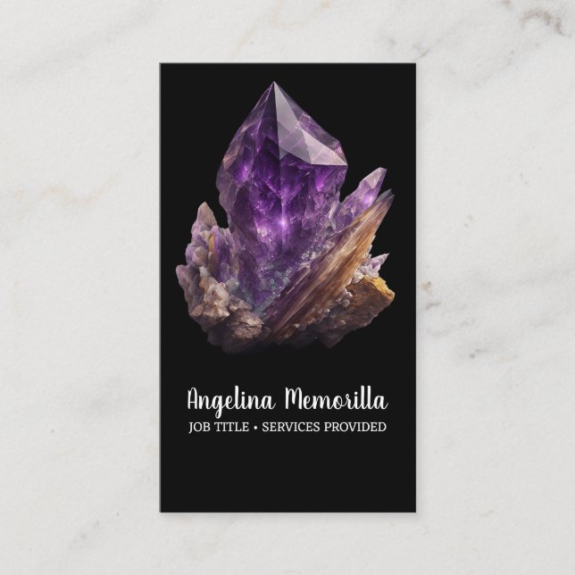 Amethyst Crystal Cluster Business Card (Front)