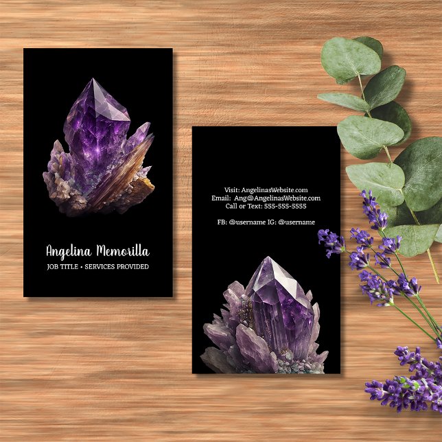 Amethyst Crystal Cluster Business Card (Creator Uploaded)