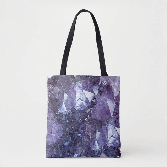 Amethyst Crystal Cluster Tote Bag (Front)