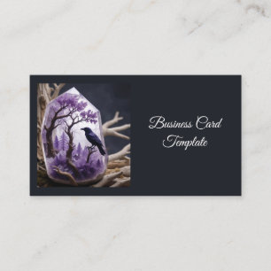 Amethyst Crystal - Crows Blackbird Ravens Business Card