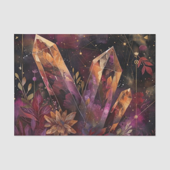 Amethyst Crystal Galaxy Celestial Pattern Tissue Paper (Front)