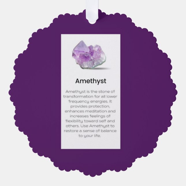 Amethyst Crystal Meaning Jewellery Display Gift Ta Tree Decoration Card (Front)