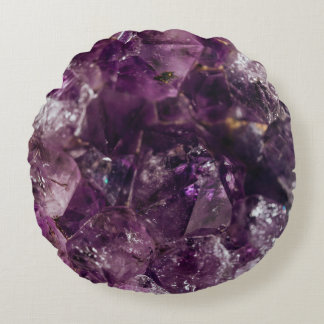 Amethyst Crystal Pattern Round Cushion